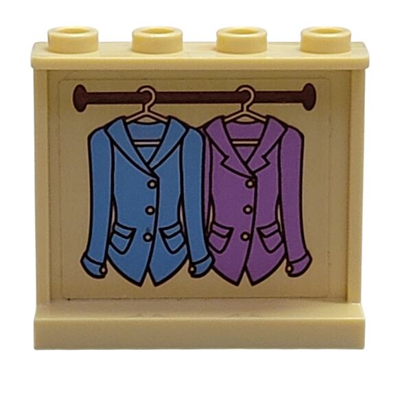 LEGO Tan Panel Hanging Jackets 1x4x3 60581pb119 41126 Heartlake Riding Club Part - Picture 1 of 2